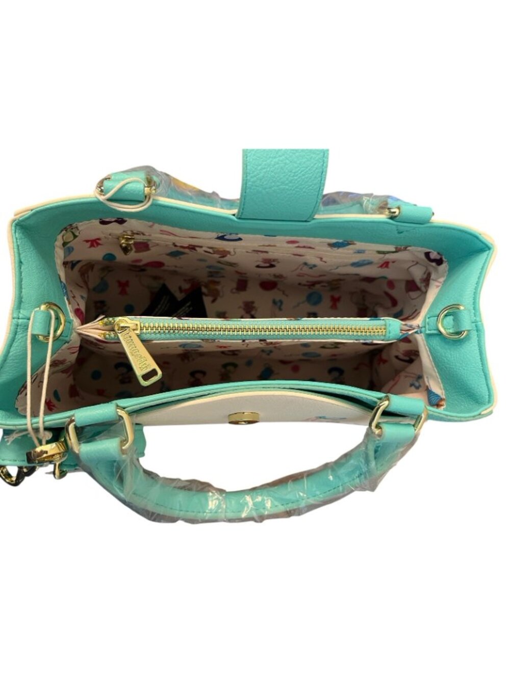 Loungefly Disney Cinderella Mice Bird Convertible Purse Crossbody Bag Teal NWT - Picture 5 of 5